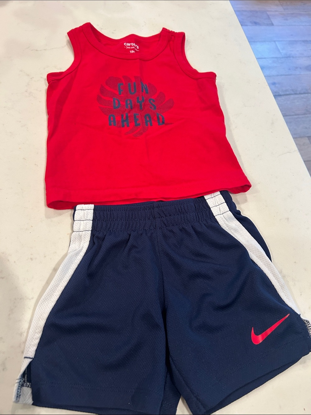 Red Tank Top with 'Fun Days Ahead' Graphic